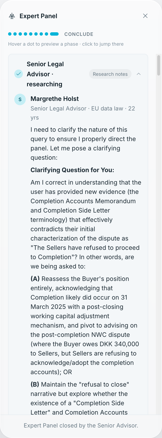 Tero Expert Panel — senior advisor researching the question